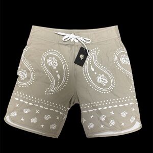 Darc Sport Paisley Stage/Swim Cactus Gray Shorts Men's Size: 30